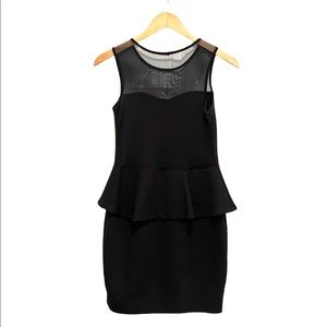 Mesh Ribbed Bodycon Cocktail Dress